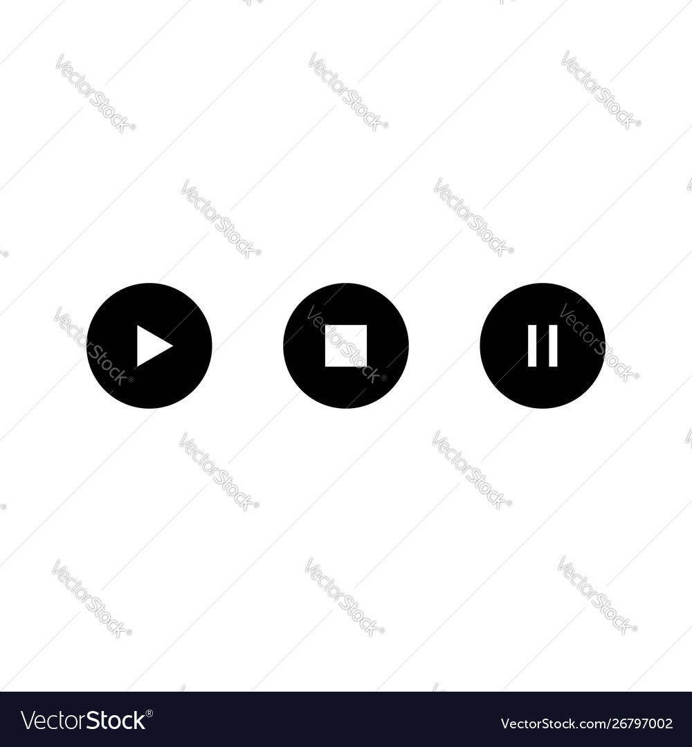 Media player button icon isolated Vector Image Media player button icon isolated