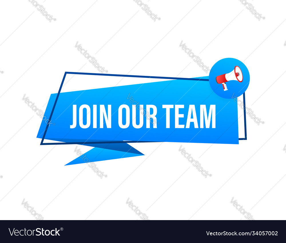 Megaphone hand business concept with text join vector image Megaphone hand business concept with text join