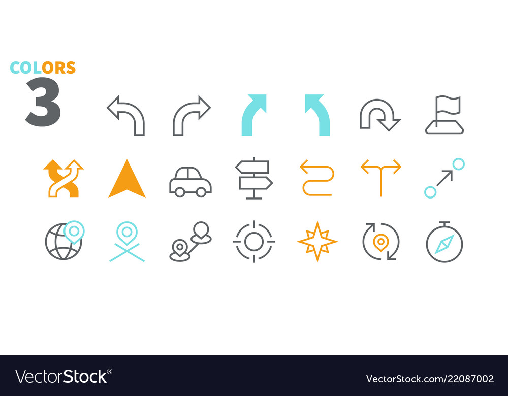 Navigation Icons - Thin Line Style