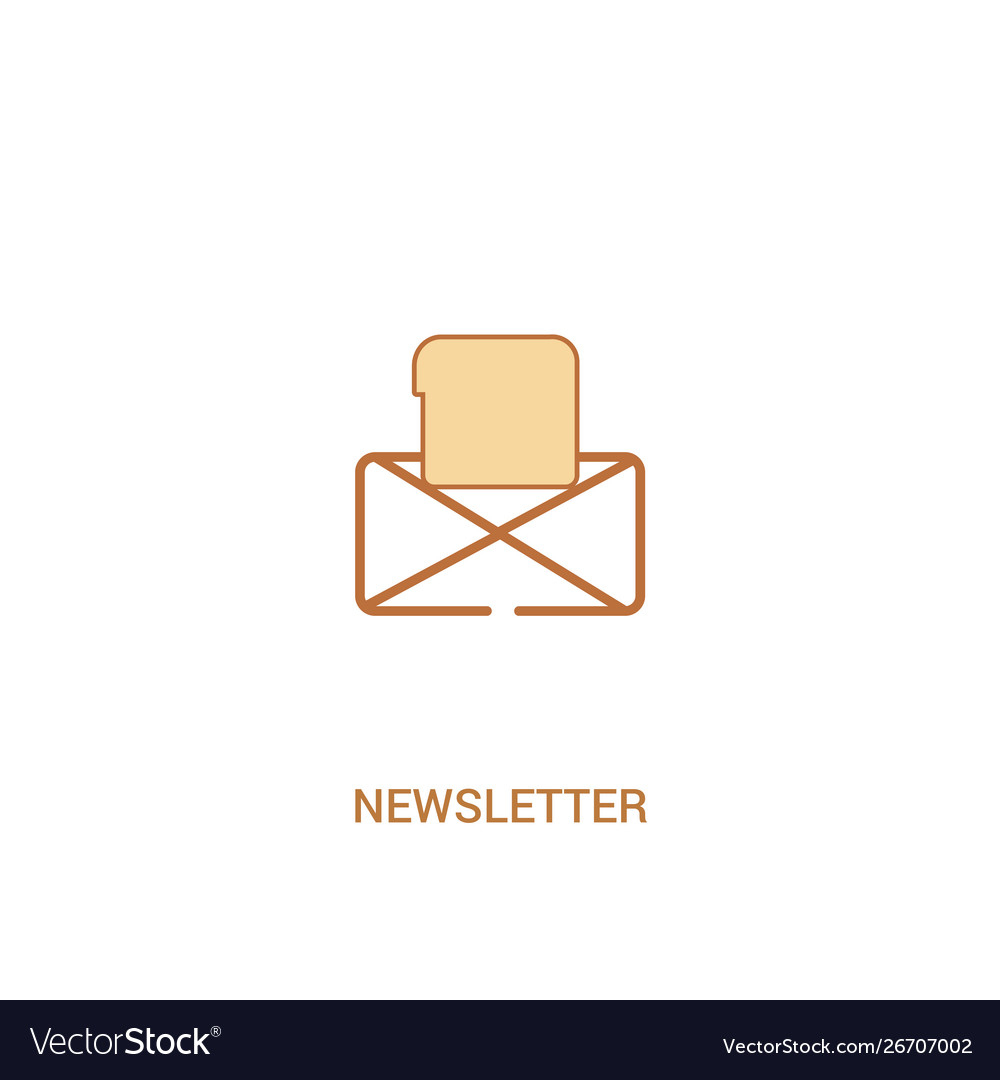 Newsletter concept 2 colored icon simple line vector image Newsletter concept 2 colored icon simple line