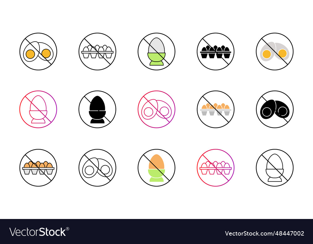 No eggs icon set