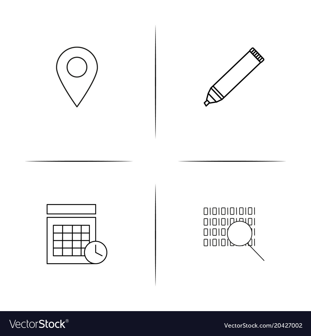 Office simple linear icon setsimple outline icons