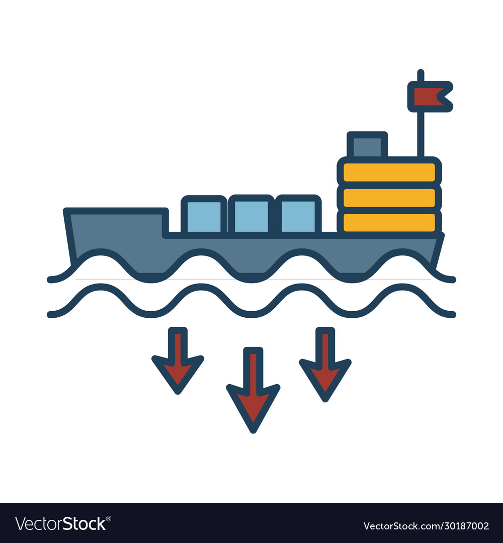 Oil Cargo Ship Fill Style Royalty Free Vector Image