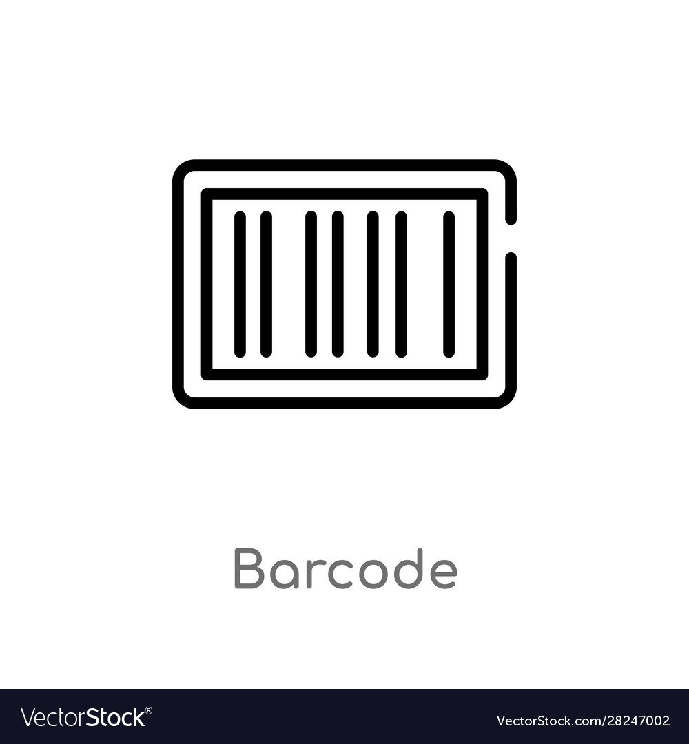 Outline barcode icon isolated black simple line