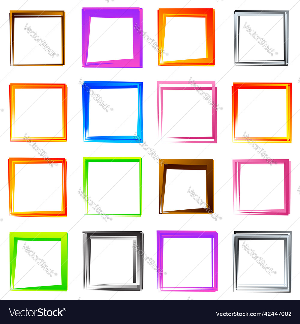 Random square contour frame border element Vector Image Random square contour frame border element