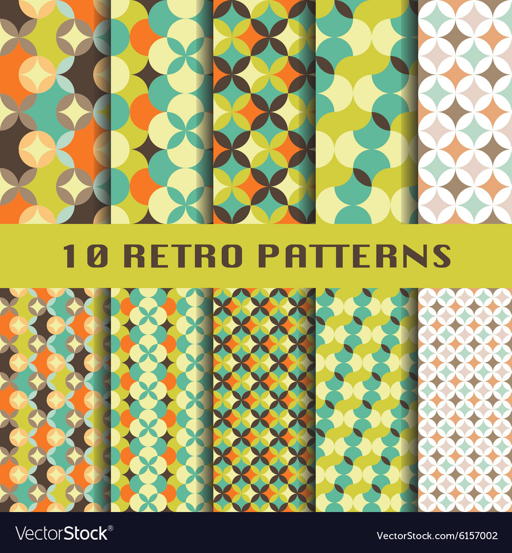 Retro geometric patterns set