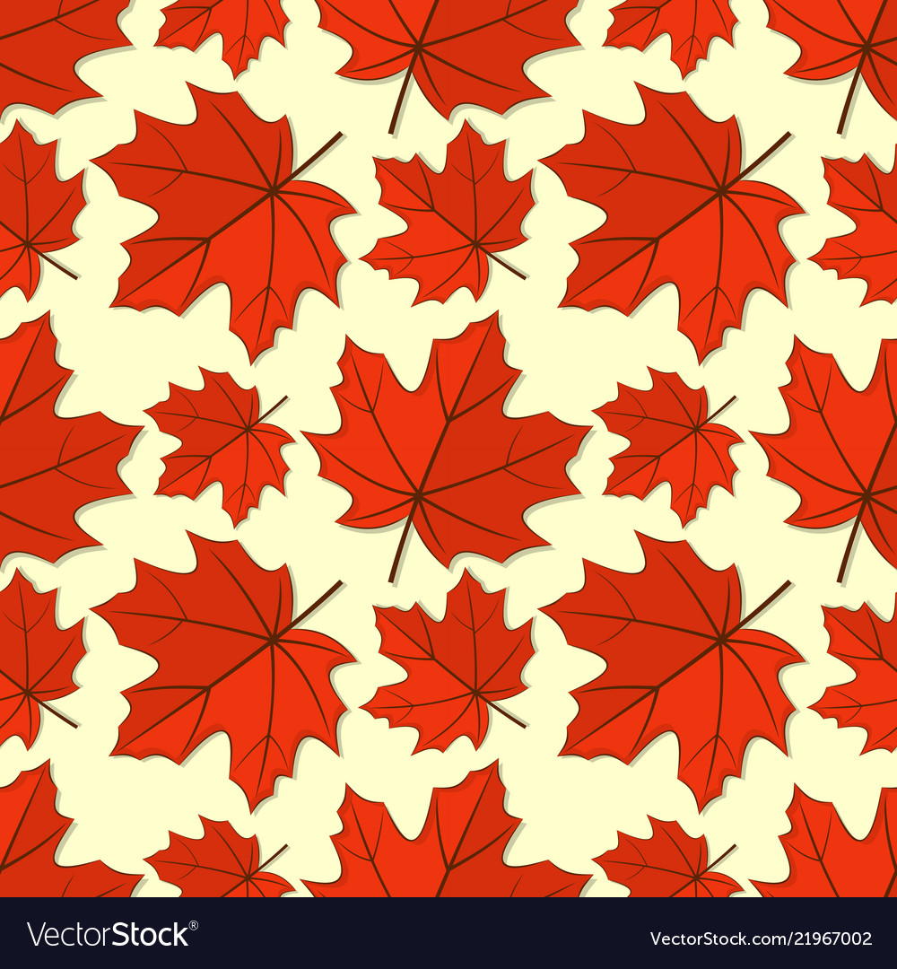 Seamless pattern with maple autumn leaves