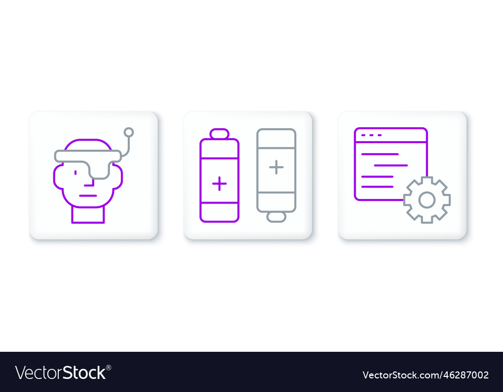 Set line computer api interface smart glasses Vector Image Set line computer api interface smart glasses