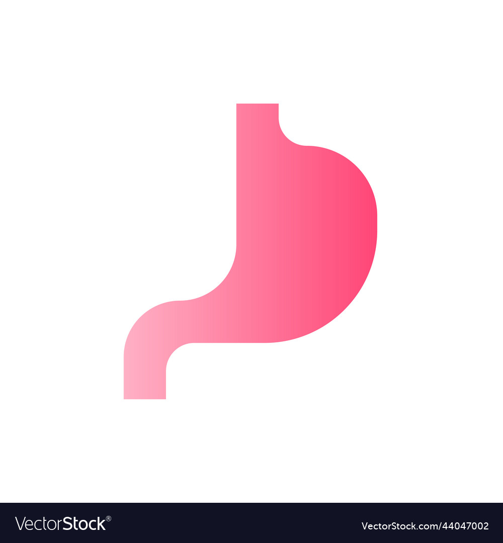 Stomach flat gradient two-color ui icon vector image Stomach flat gradient two-color ui icon