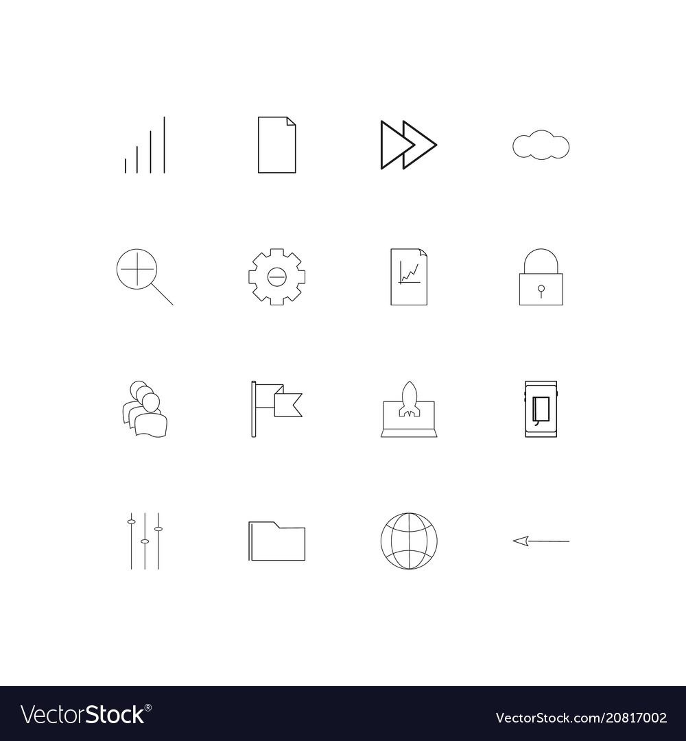 Web linear thin icons set outlined simple
