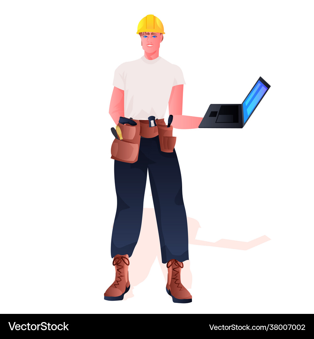 Workman Building Vector Workman in uniform construction worker using Vector Image