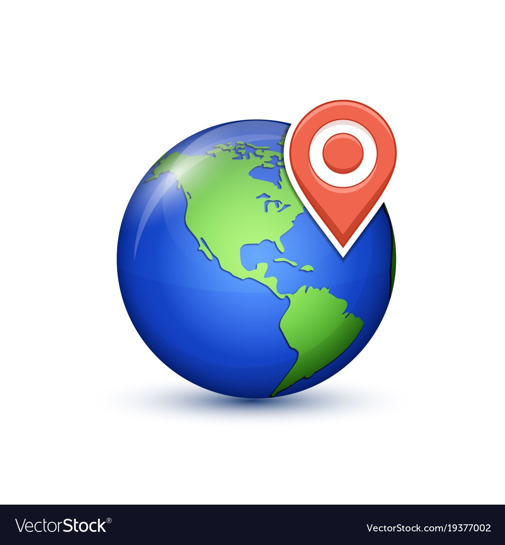 World map with pin
