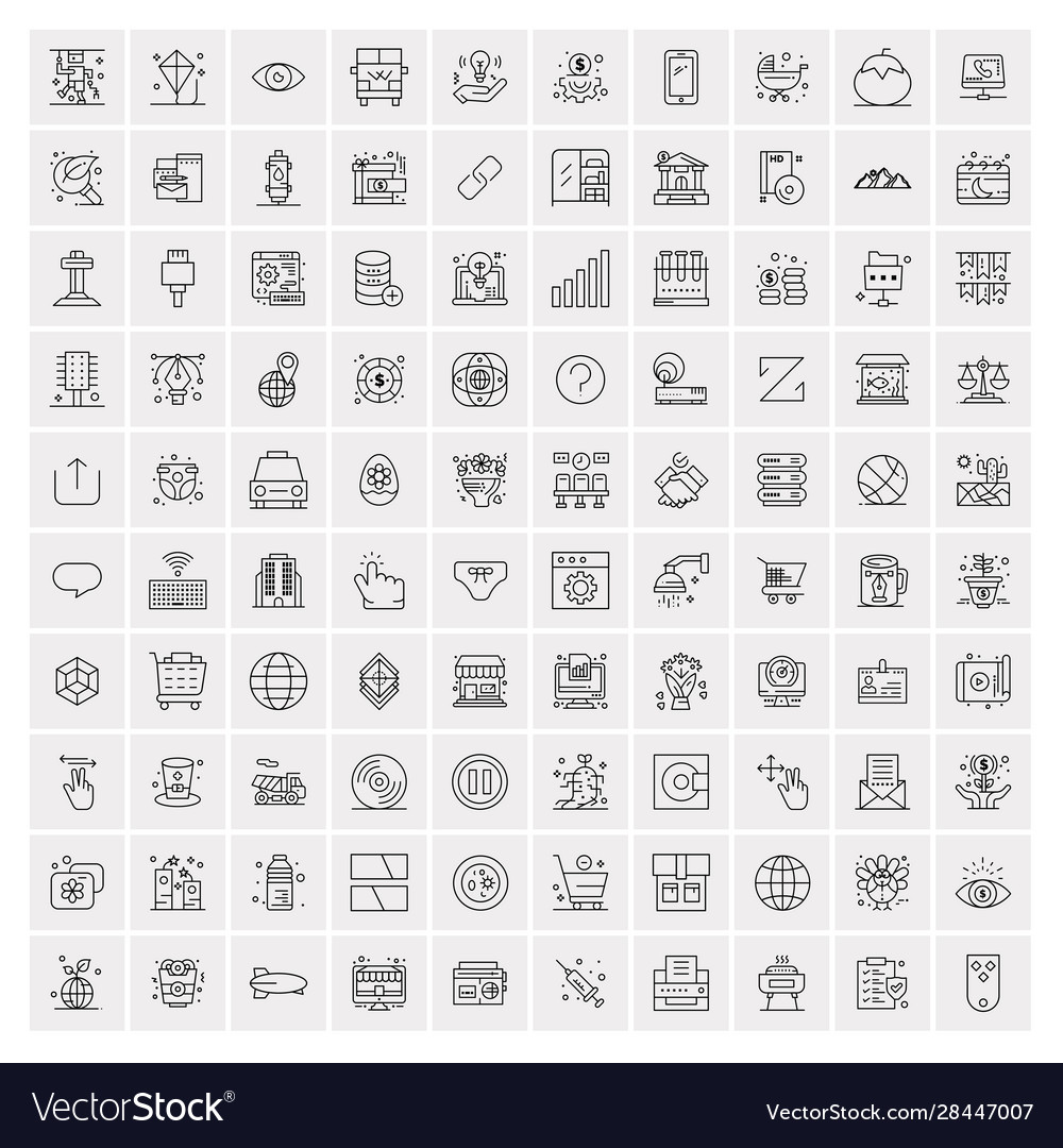 100 business icons for web and print material