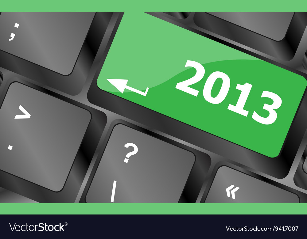 2013 new year keyboard key button close-up