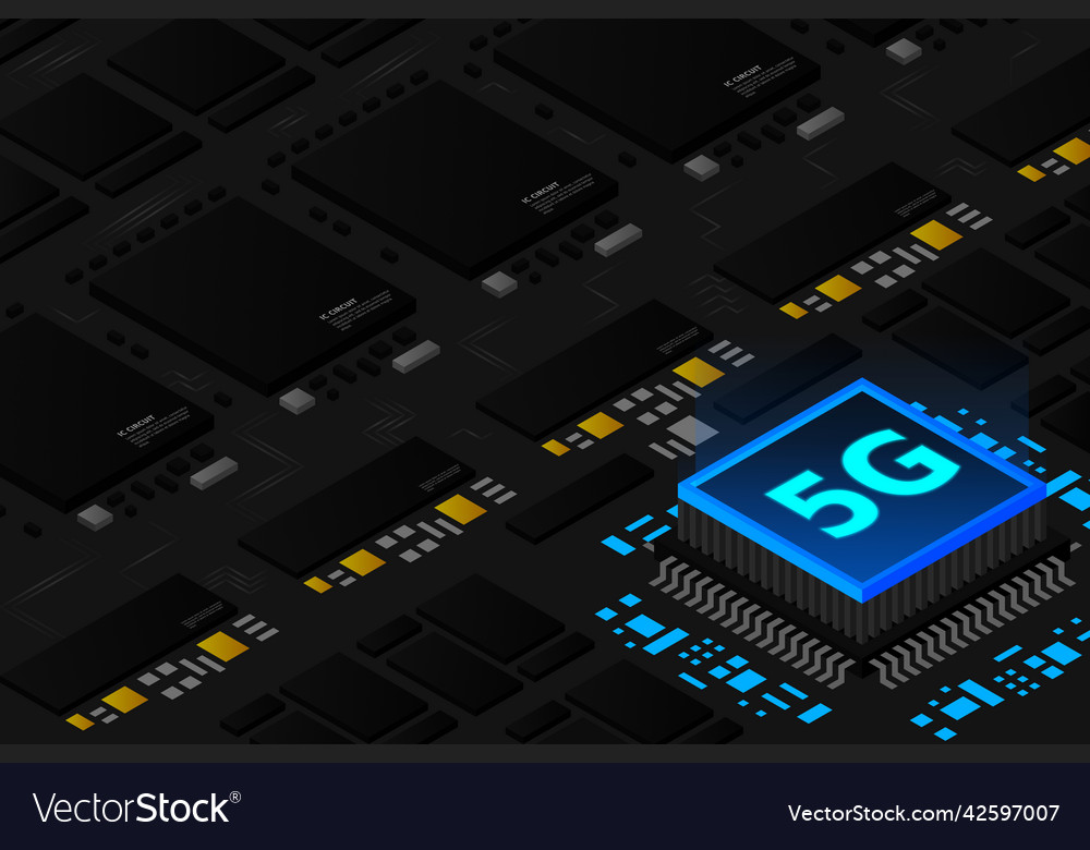 5g network processor mobile wireless internet vector image 5g network processor mobile wireless internet