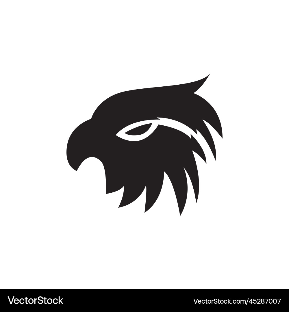 Black eagle head icon logo Royalty Free Vector Image