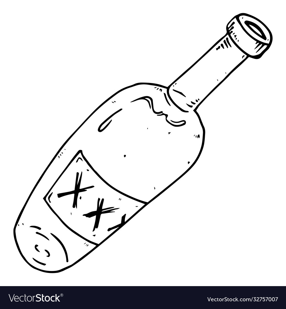 Bottle hand drawn a alcohol icon