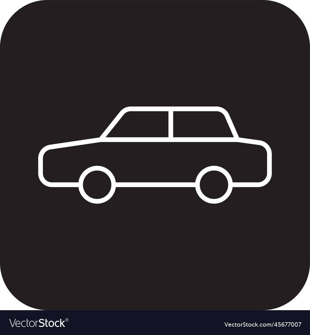 Car transportation icon with black filled line