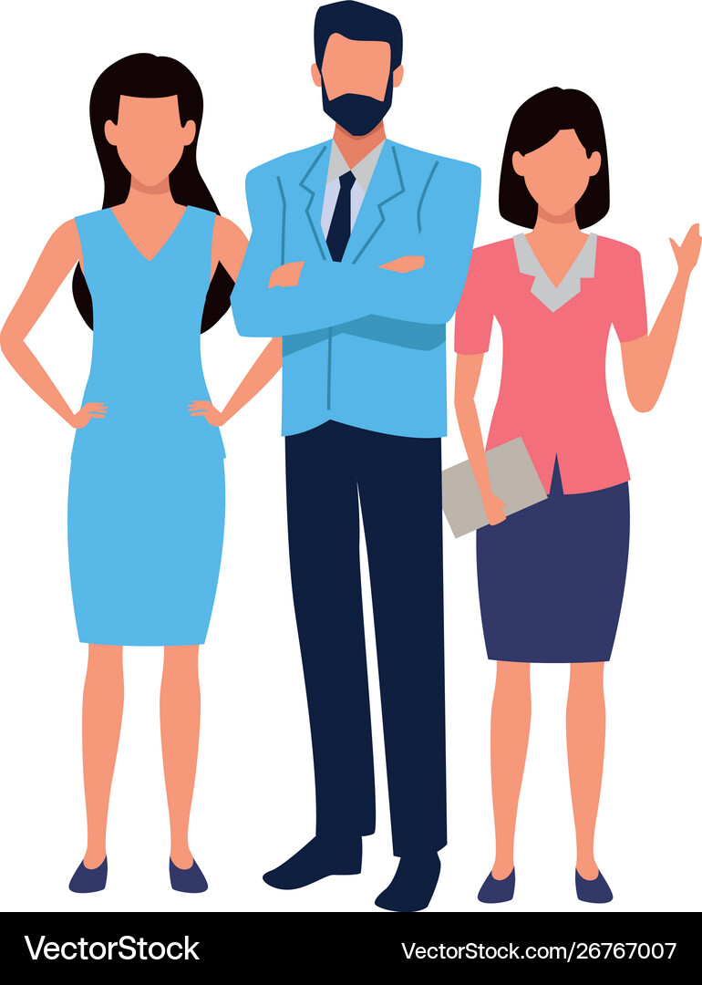 Executive business workers with tools Royalty Free Vector