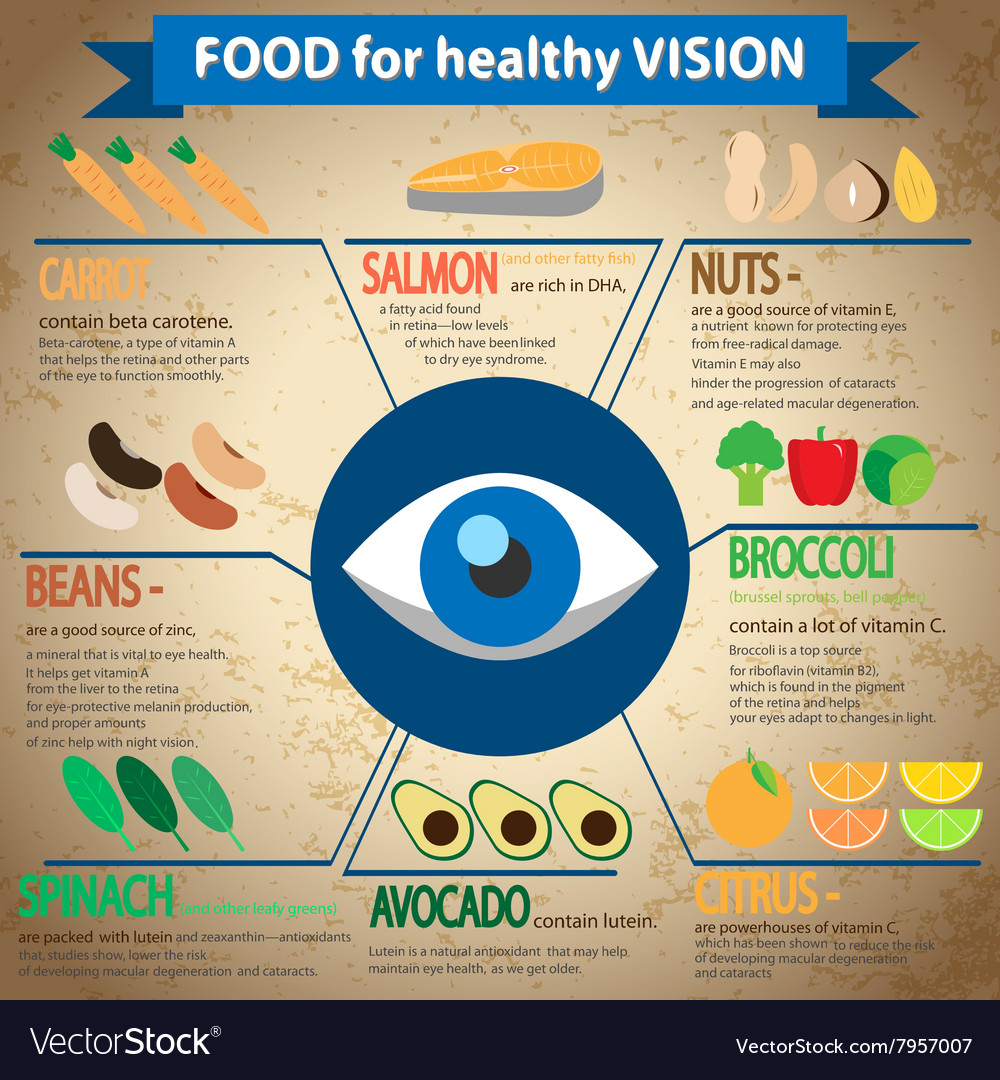 Food for healthy vision Royalty Free Vector Image