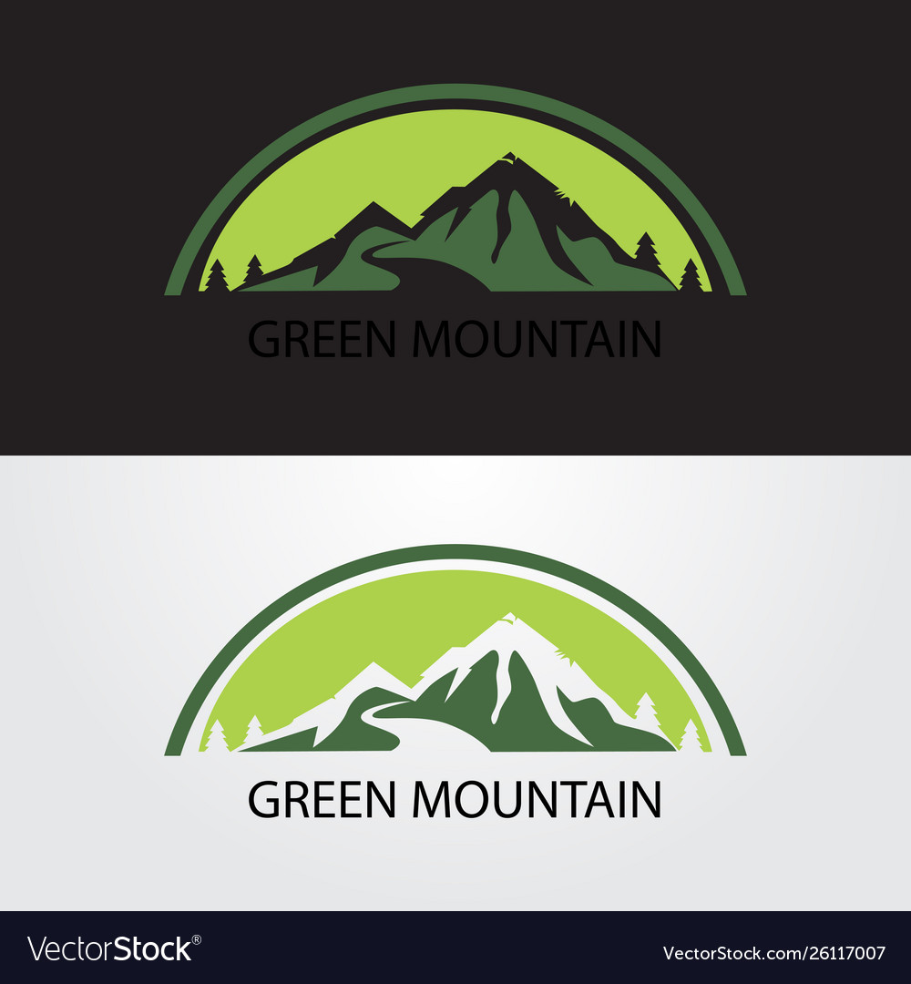 Green mountain logo Royalty Free Vector Image - VectorStock