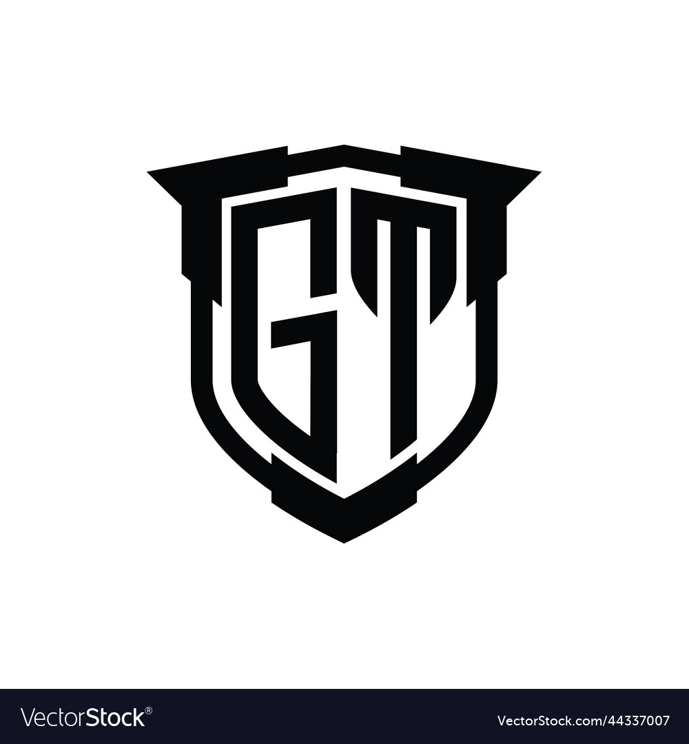 Gt logo monogram letter with shield shape design