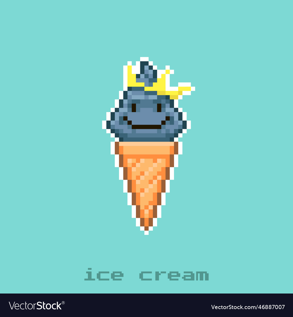 Ice cream cone character with crown