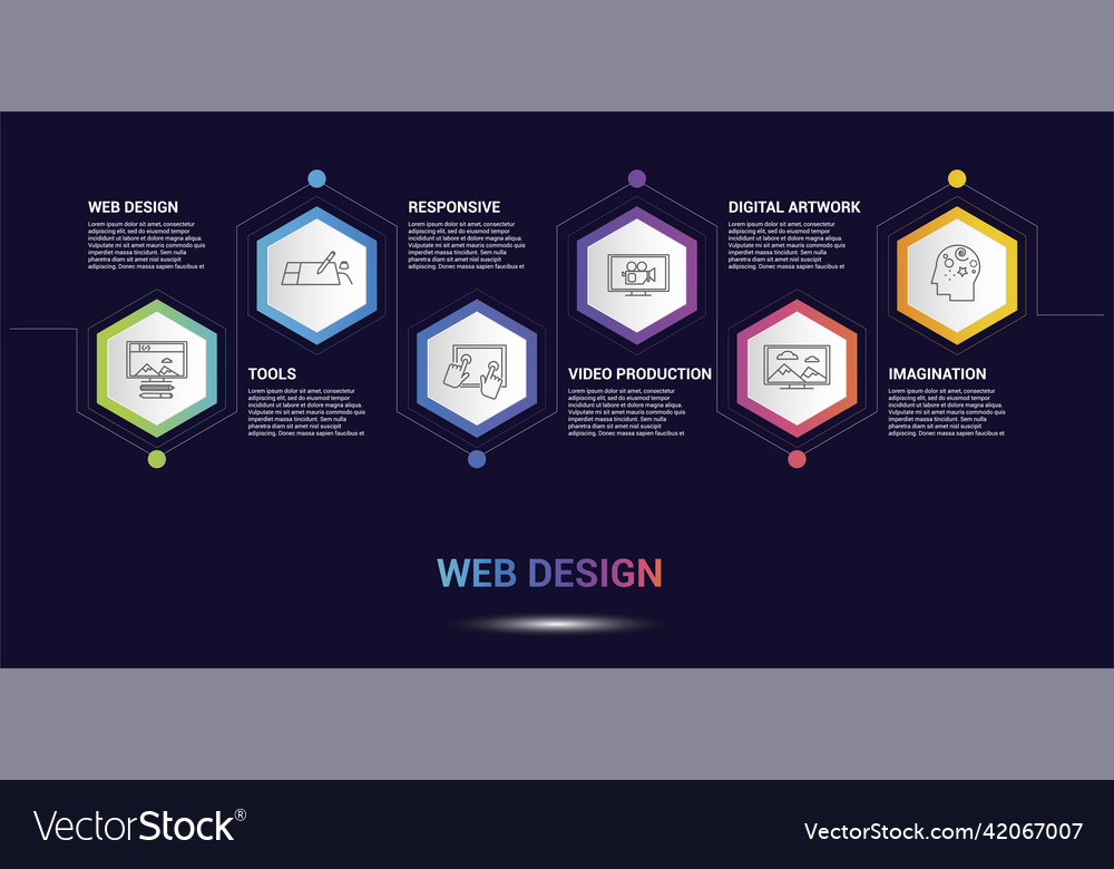 Infografische Webdesign-Template-Symbole