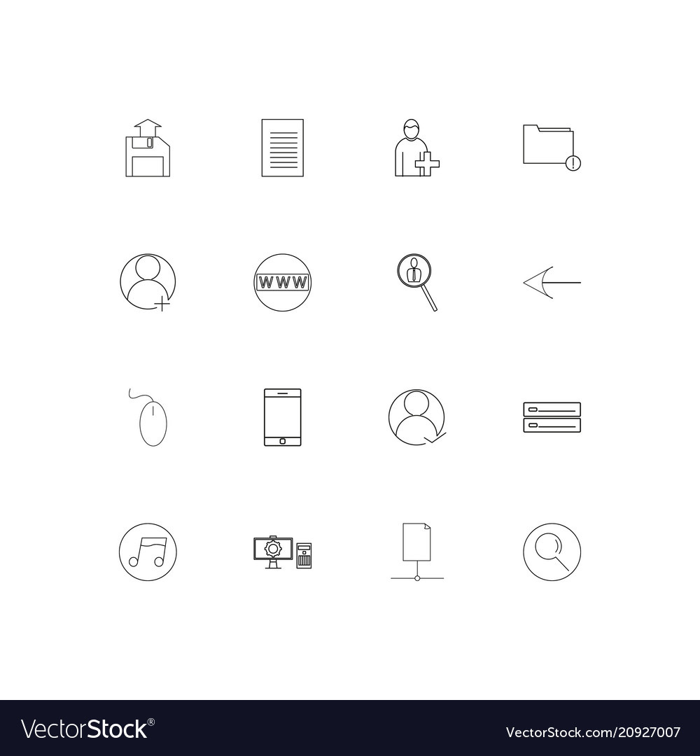Internet technologies linear thin icons set