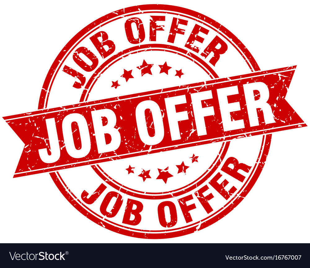 Job offer round grunge ribbon stamp Royalty Free Vector