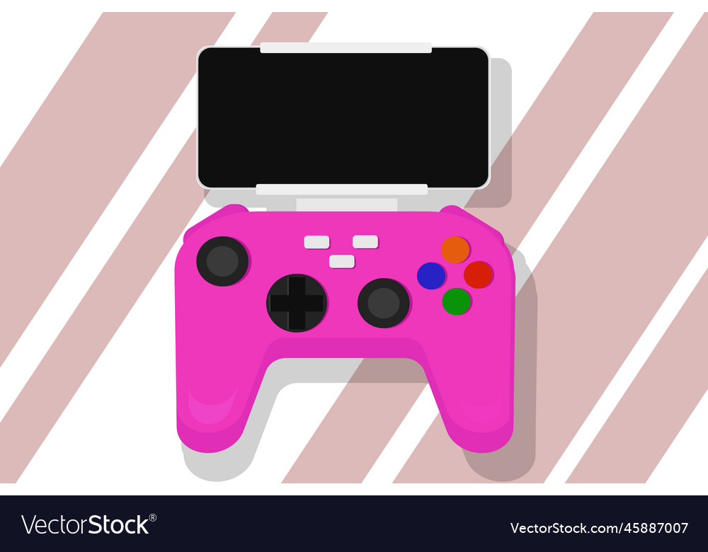 Joystick gamepad with mobile phone screen Vector Image Joystick gamepad with mobile phone screen
