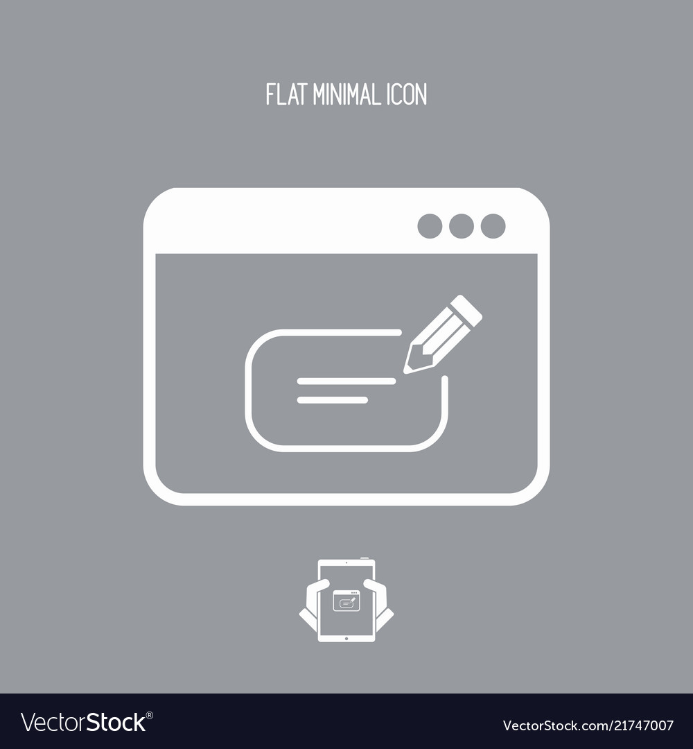 Message box text on computer - icon vector image Message box text on computer - icon