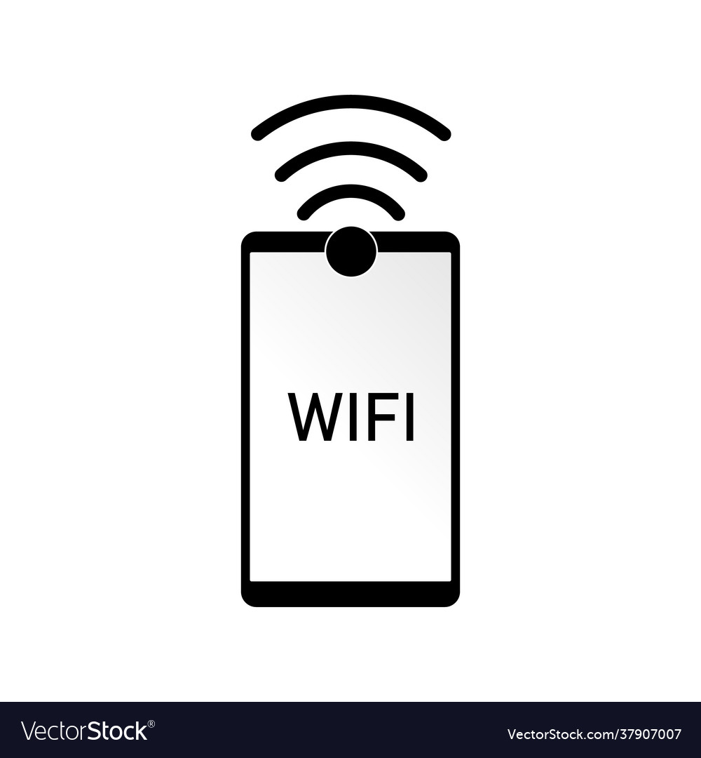 Mobile phone wifi isolated black icon