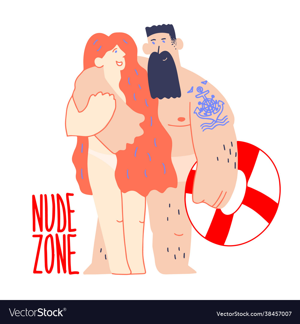 Naturist beach nude zone resort for nudists Vector Image picture