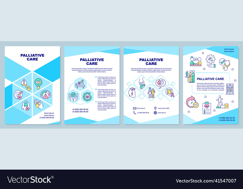 Palliative care blue brochure template