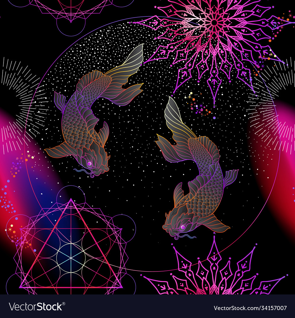 Seamless pattern with symbols nocturne magic vector image Seamless pattern with symbols nocturne magic