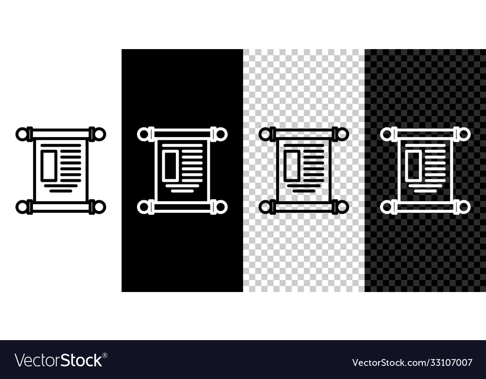 Set line decree paper parchment scroll icon vector image Set line decree paper parchment scroll icon
