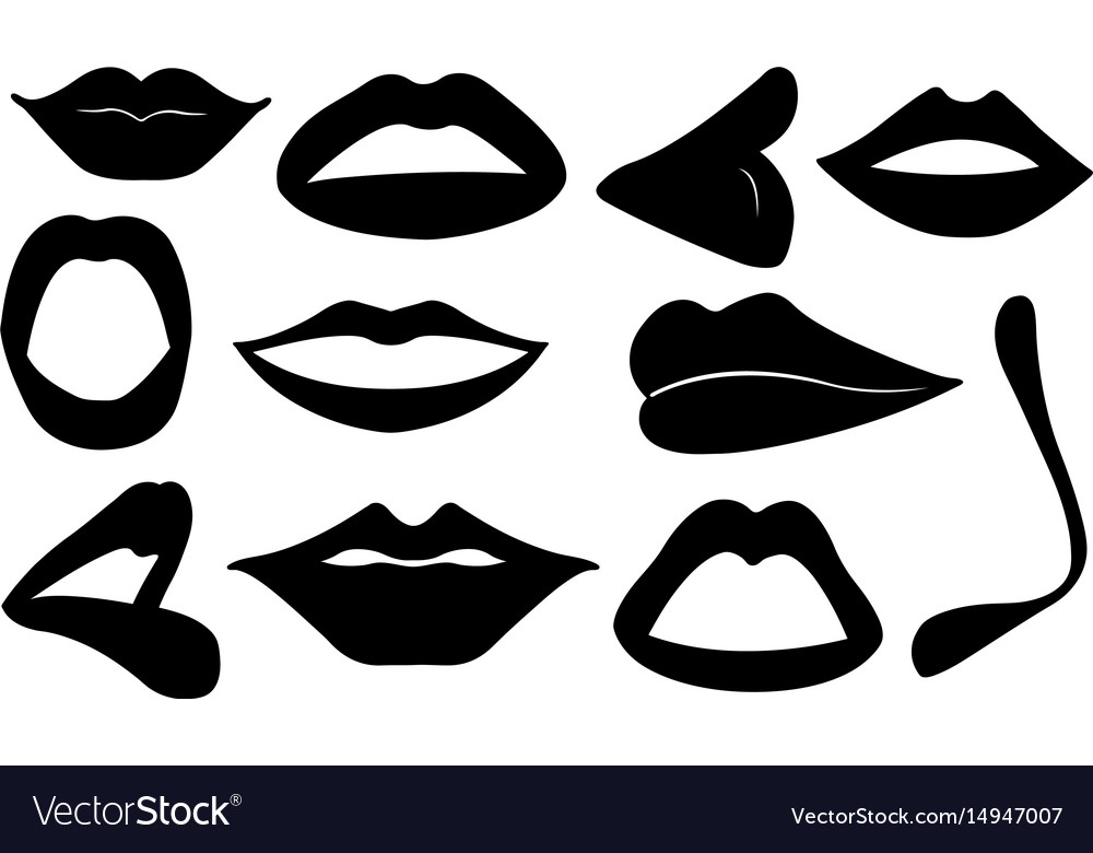 Set of different lips Royalty Free Vector Image