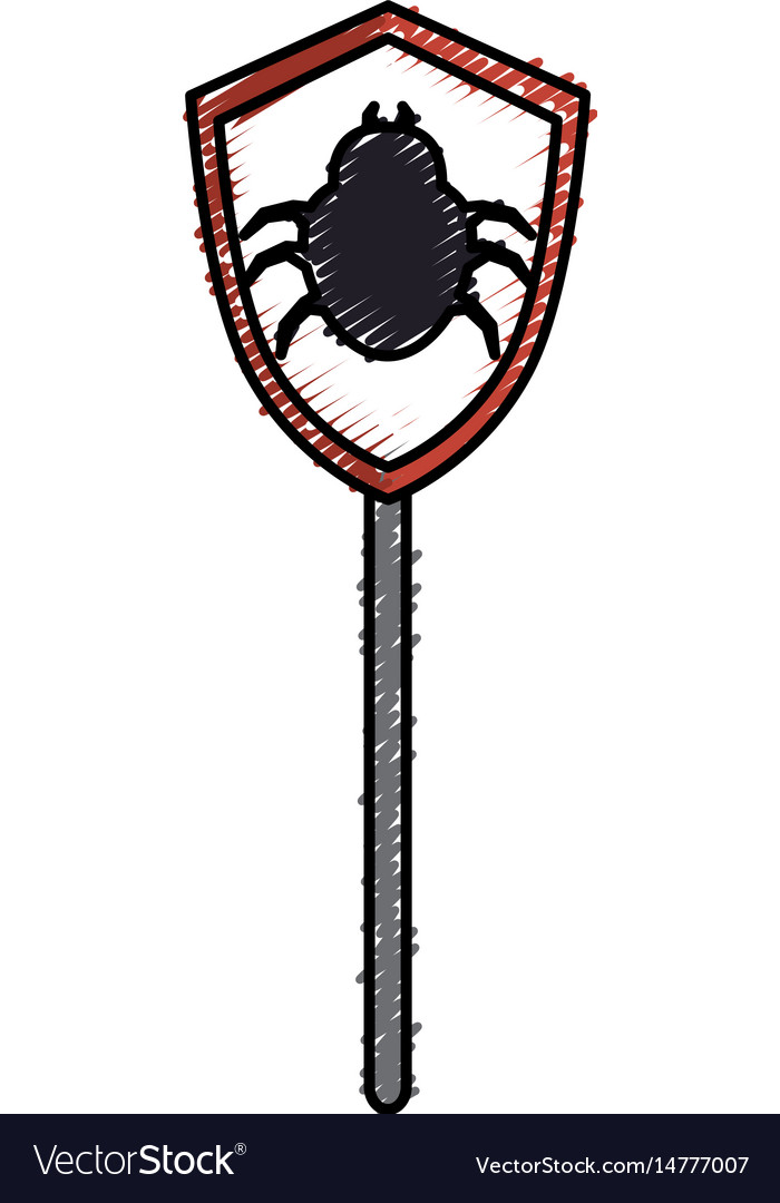 Signal with bug virus alert icon