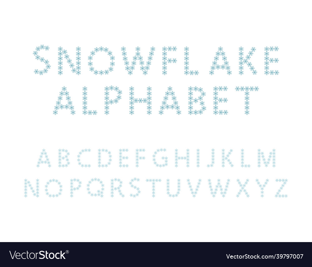 Snowflake alphabet simple line letters Vector Image Snowflake alphabet simple line letters