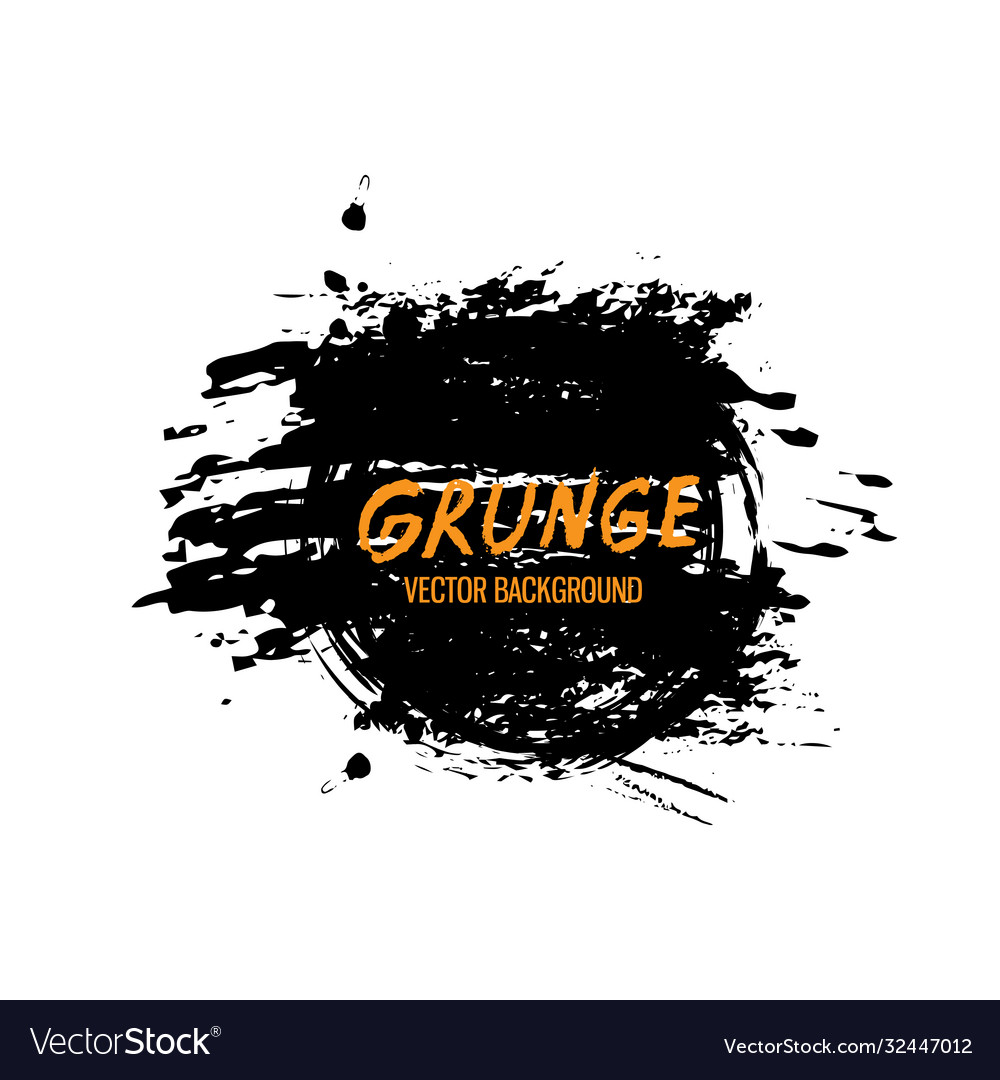 Abstrakte Hand gezeichnete schwarze Farbe Tinte Pinsel