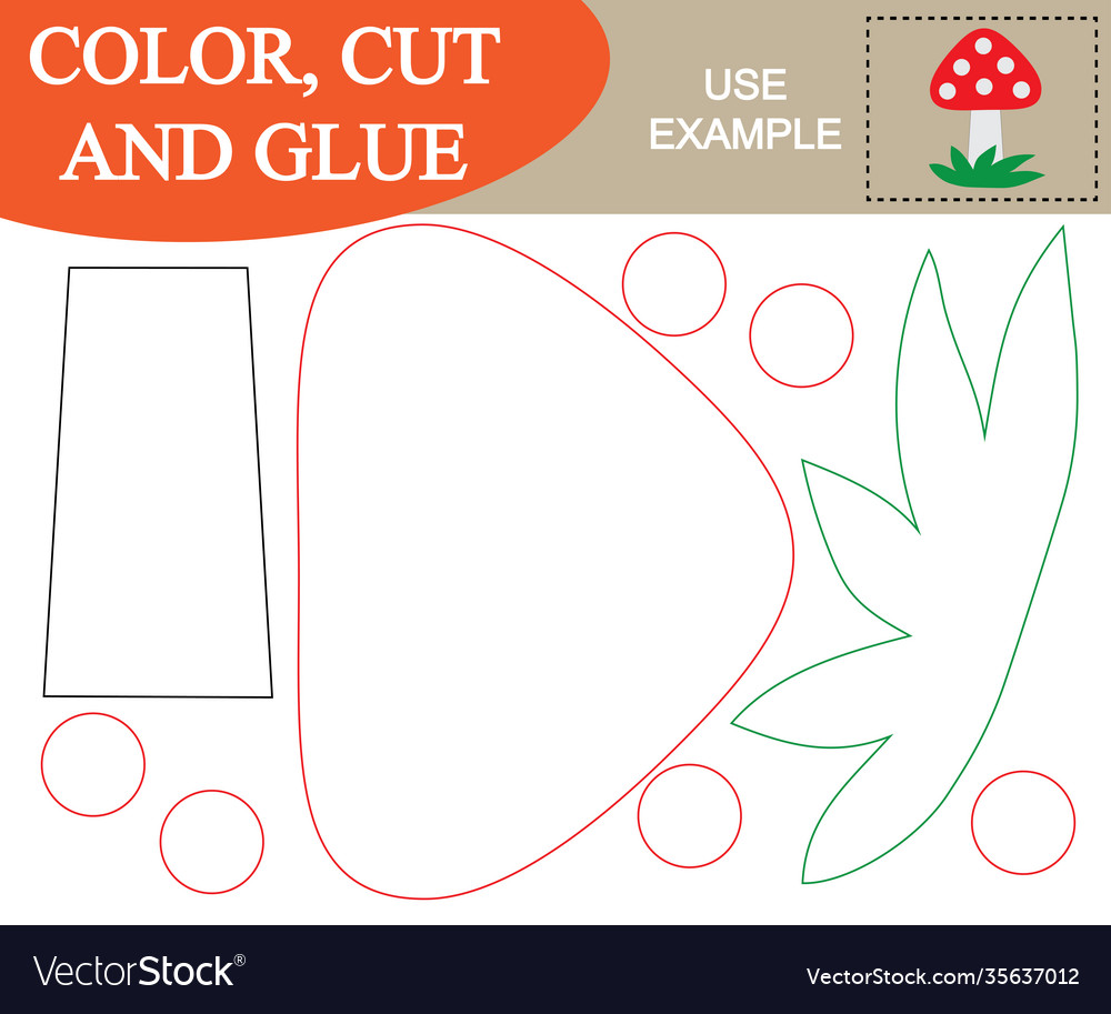 Color cut and glue to create image Vector Image Color cut and glue to create image