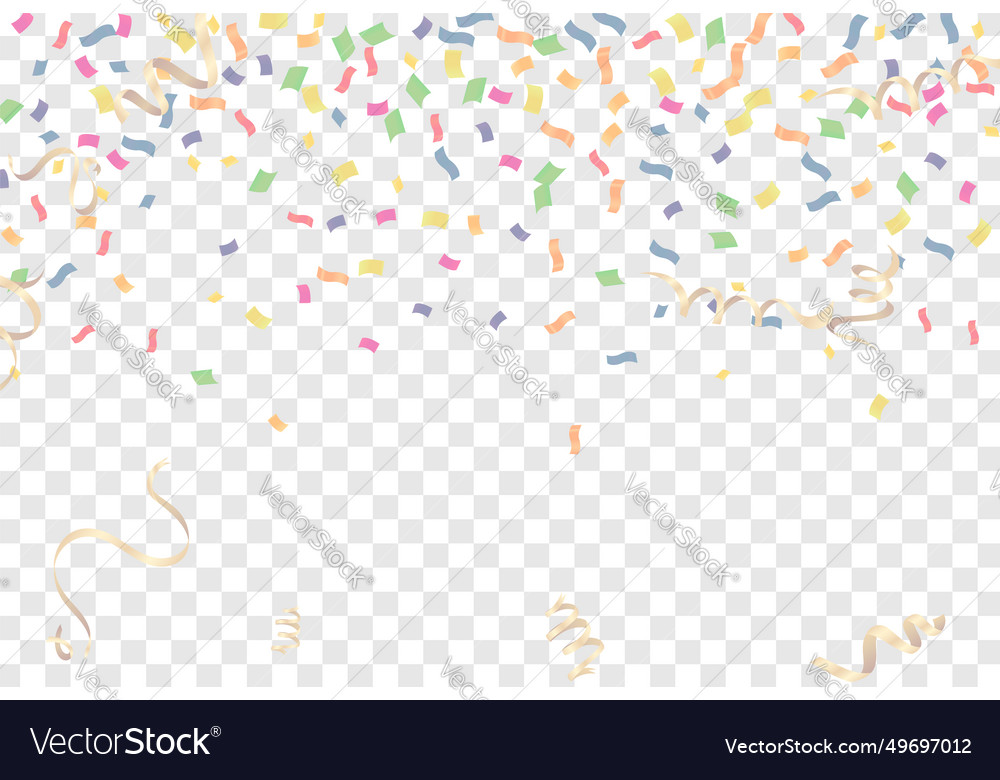 Colorful confetti on transparent background