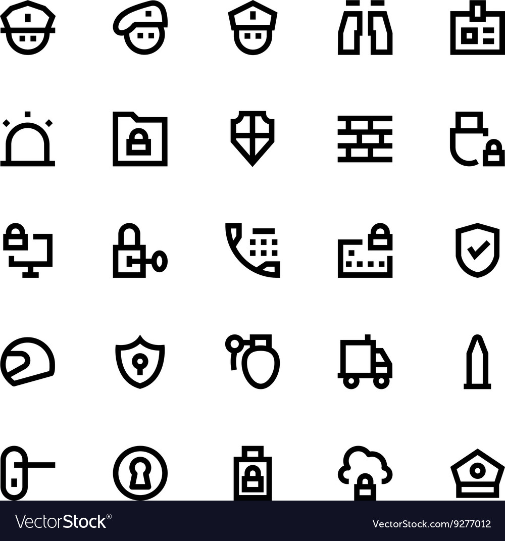 Crime Security and Defense Icons 1 Royalty Free Vector Image