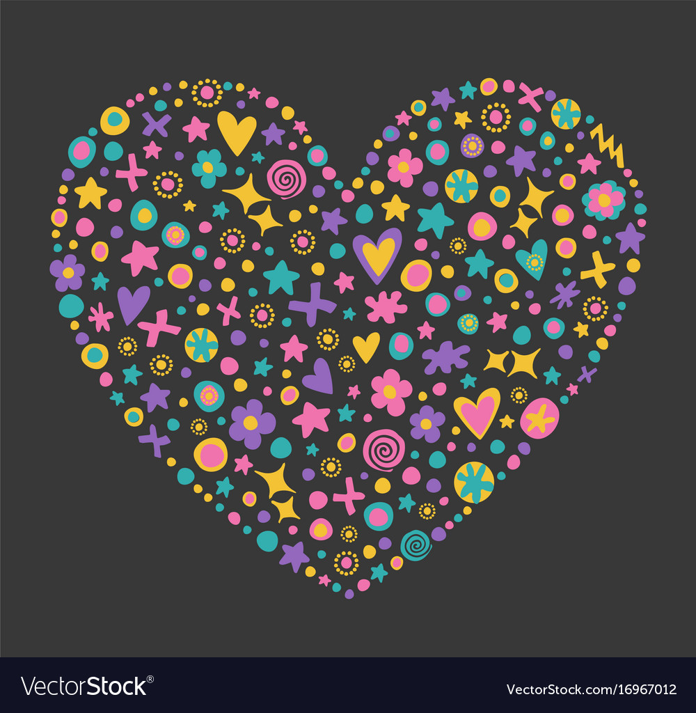 Decorative flowers heart shape