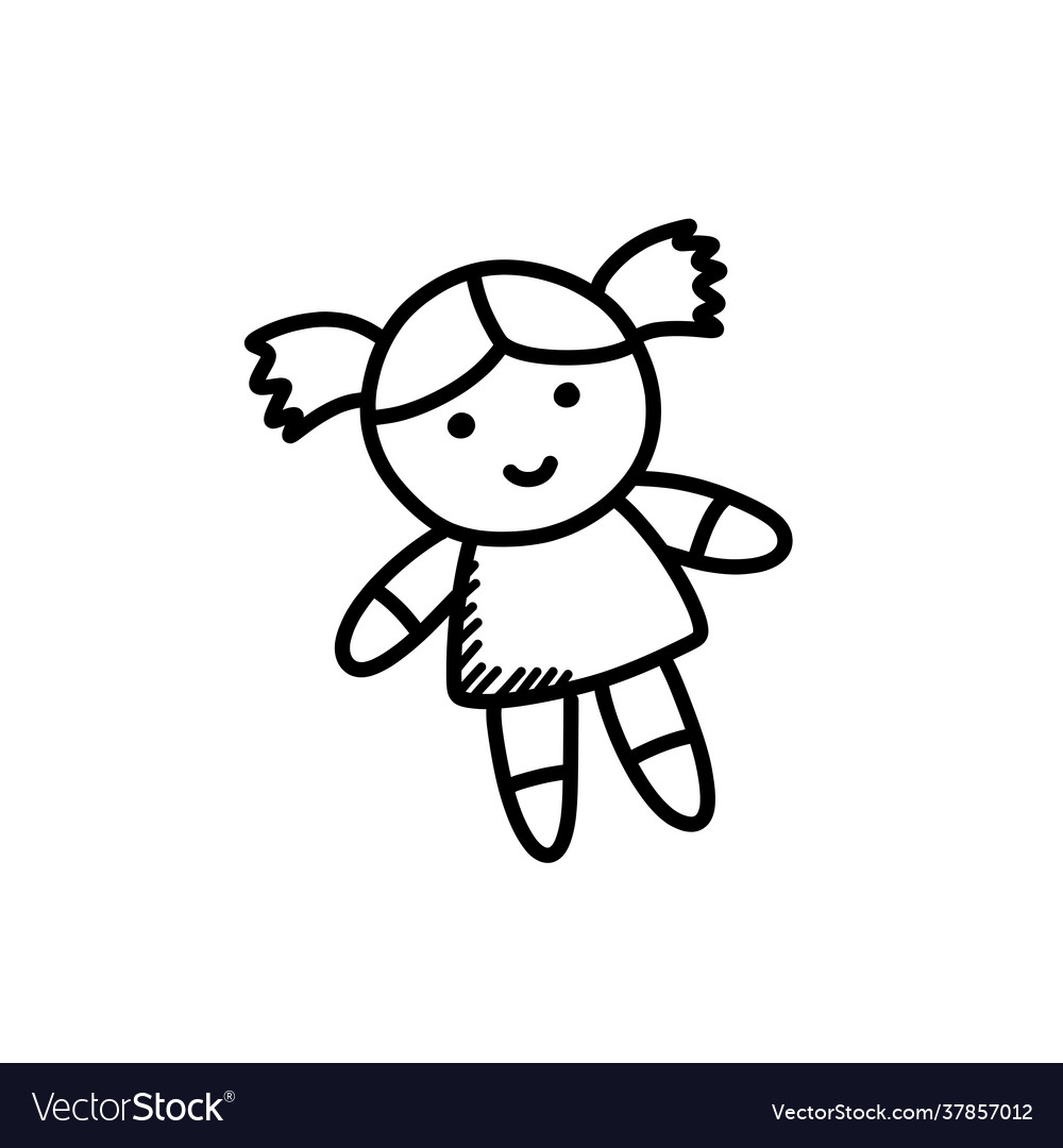 Premium Vector  Dress up doll coloring drawing cartoon doodle