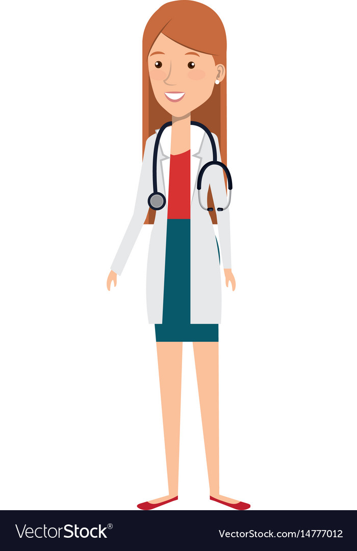 Female doctor with stethoscope avatar character