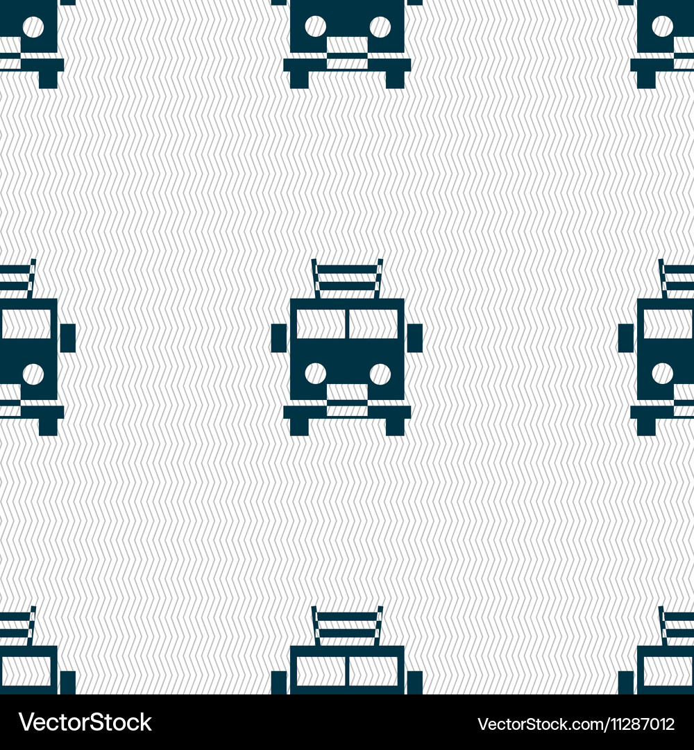 Fire engine icon sign seamless pattern Royalty Free Vector