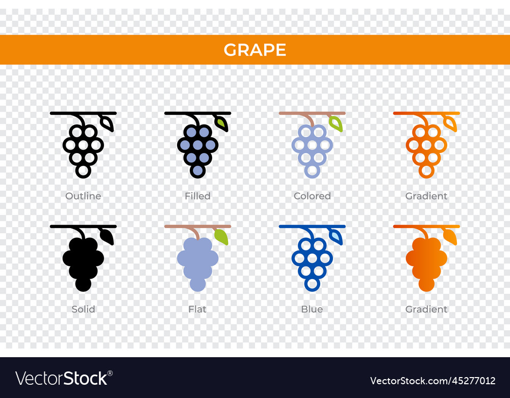 Grape icon in different style icons vector image Grape icon in different style icons