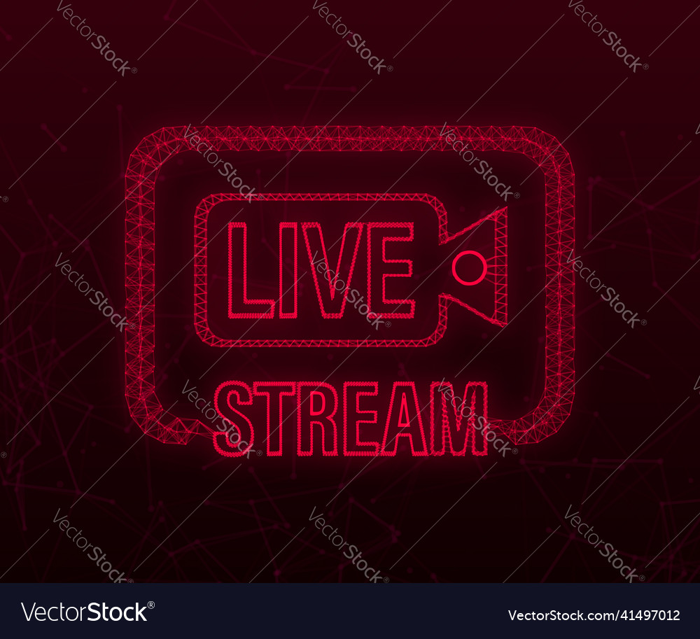Live stream plexus logo - red design vector image Live stream plexus logo - red design